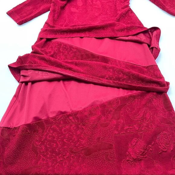 Connected Apparel LS Asymmetric Tiered Dress Size 10 - Picture 11 of 16